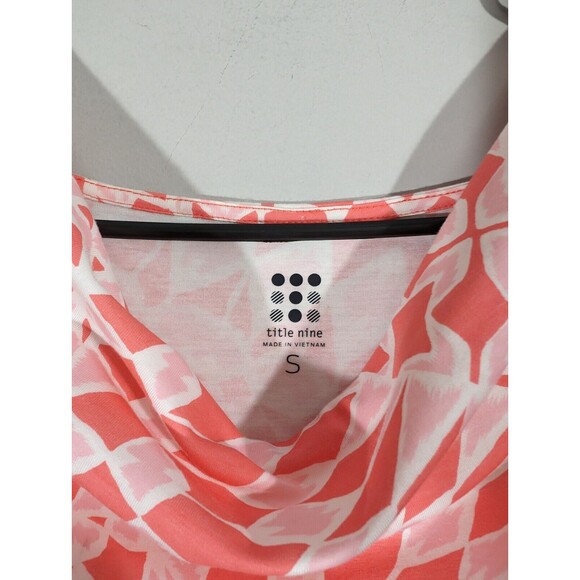 Title Nine EUC Coral Breezy Sleeveless Cowl Neck A Line Summer Mini Dress Size S - Picture 3 of 6